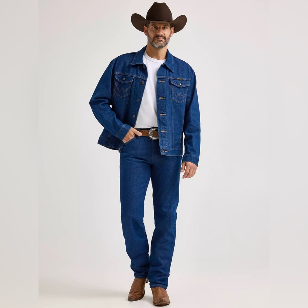 Wrangler Men's Cowboy Cut Dark Blue Straight Jeans 32x32